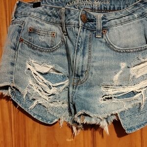 American Eagle Outfitters Ripped Blue Jean Shorts
